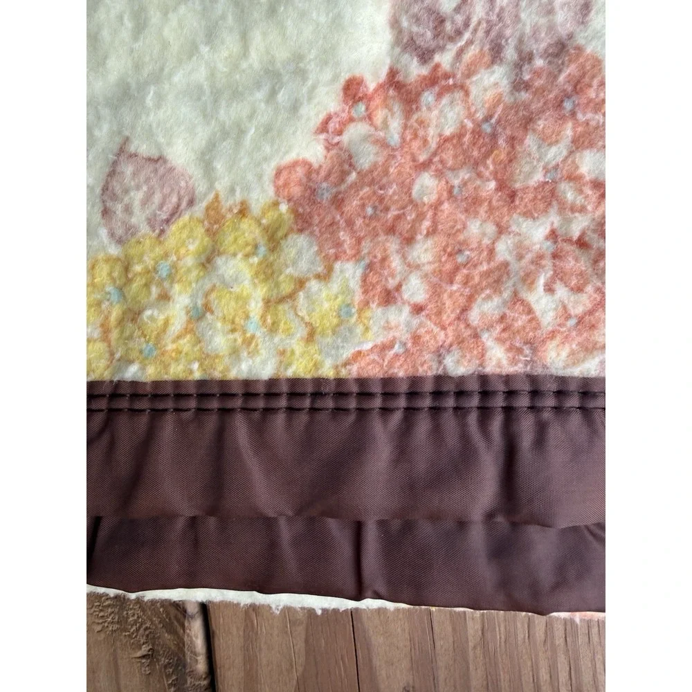 Vintage 70's MCM Butterfly Floral Acrylic Blanket 88